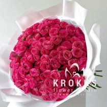 Букет розовых пионовидных роз