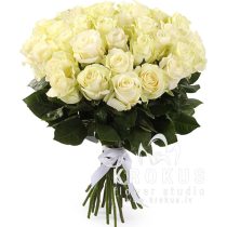 Белые розы 40см XXL